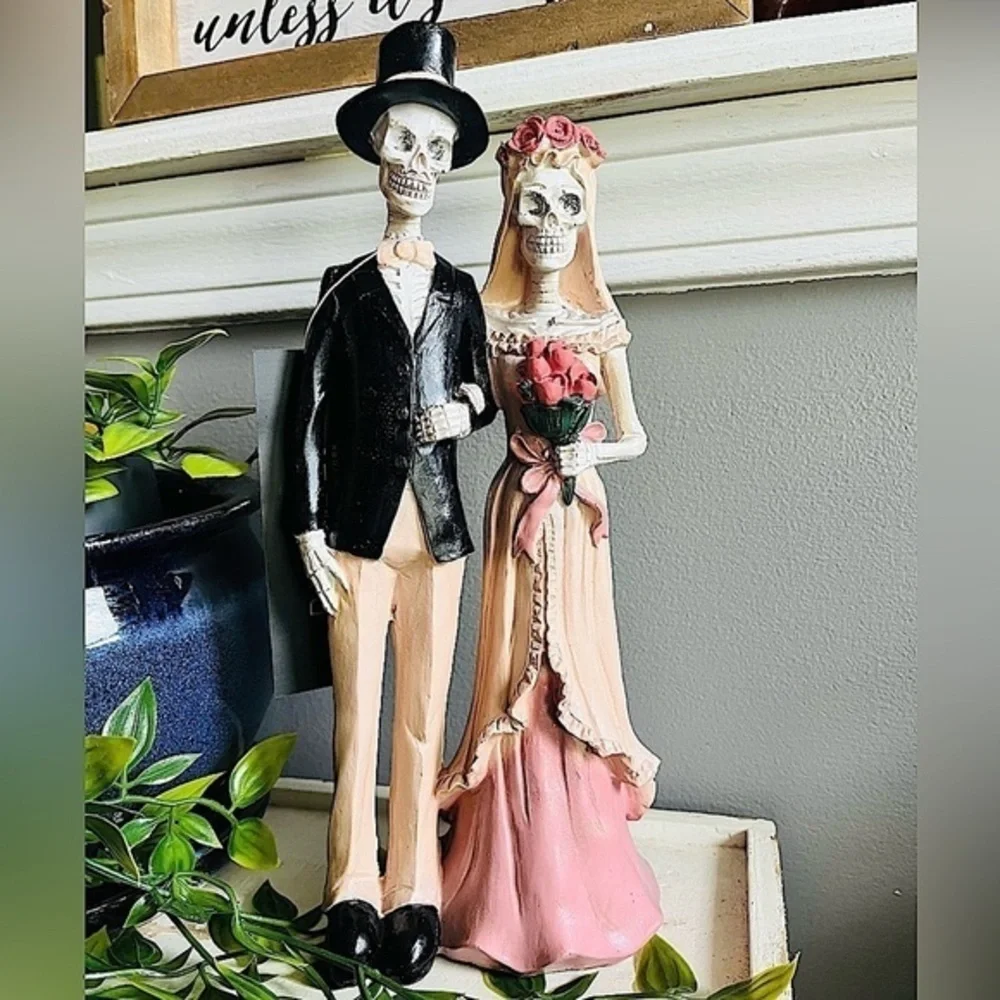 Rachel Zoe Skeleton Bride Groom Figurine Halloween Decor NWT